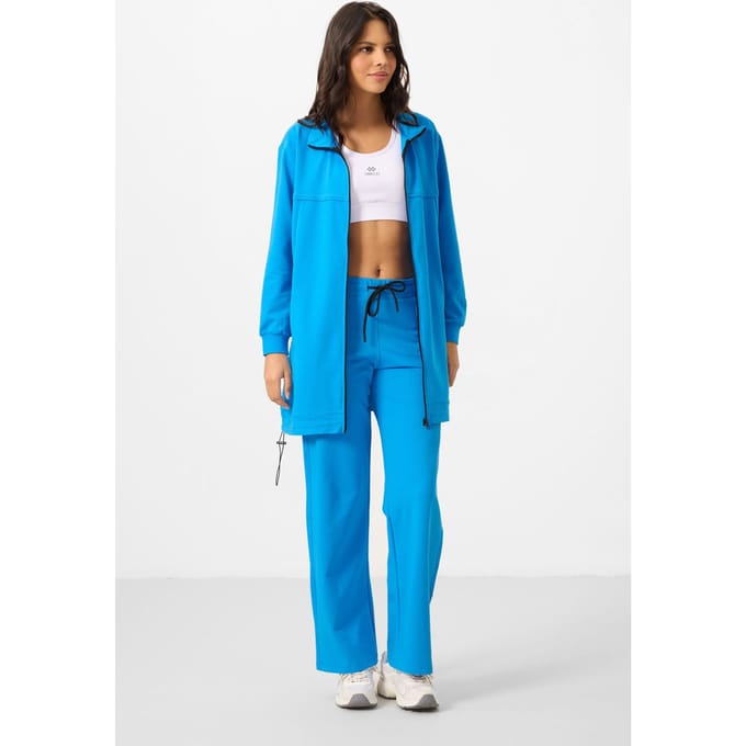 Dames Katoenmix Sweatshirt en Brede Pantalon Set