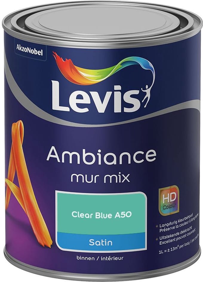 Levis - Ambiance Mur Satin Mix - Clear Blue A50 - Mengverf - 1 L