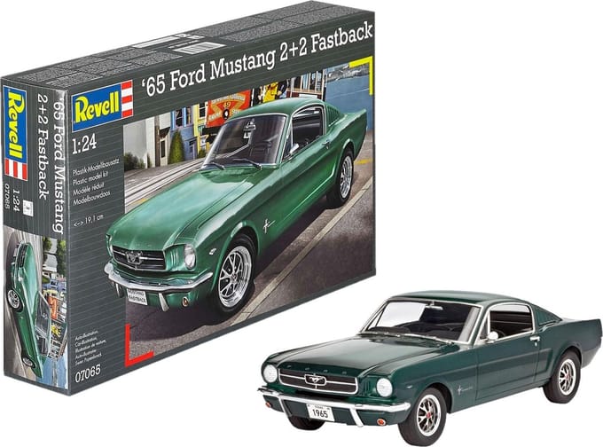 Revell Modelbouwpakket Auto - 07065 1965 Ford Mustang 2+2 Fastback Plastic - 1:24 - Modelbouw