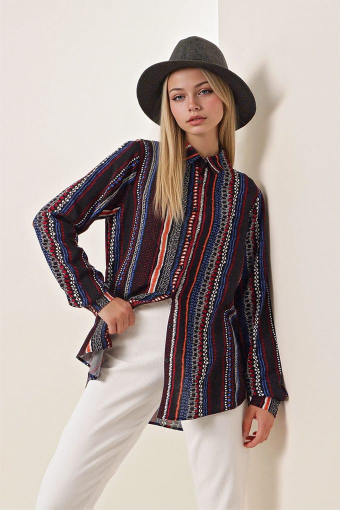 Gestreepte Lange Mouwen Shirt