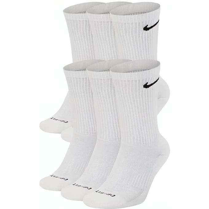 Nike Everyday Plus Crew Sokken Heren 1 Set 6 Paar Wit SX6897-100 L white