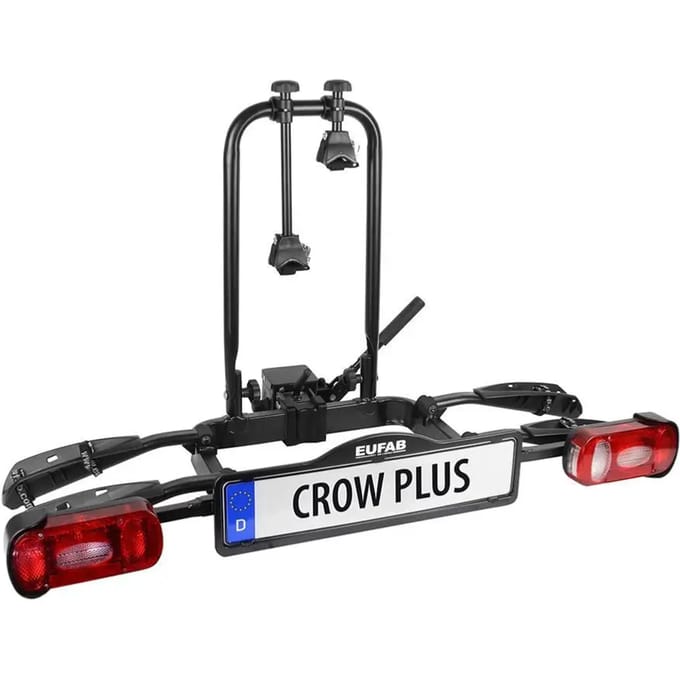 Fietsendrager op vouwbare trekhaak voor 2 fietsen Eufab Crow Plus