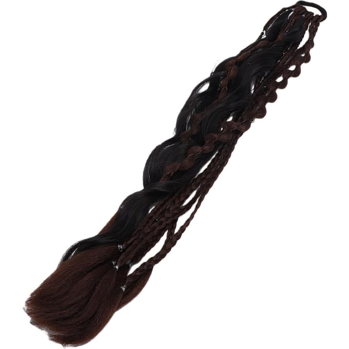 Extension de tresse Dread élastique de 23,6 pouces avec élastique à cheveux Extension de queue de cheval tressée pour le voyage et le style décontracté Noir black