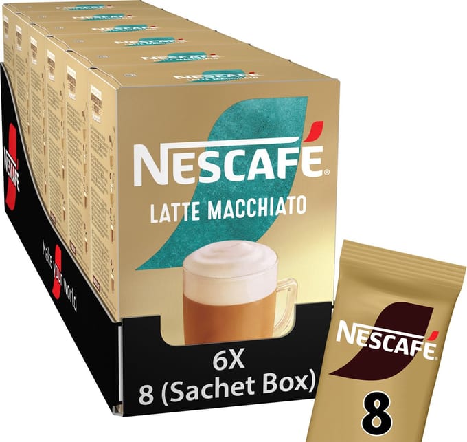 Nescafé Latte Macchiato oploskoffie - 6 doosjes x 8 zakjes