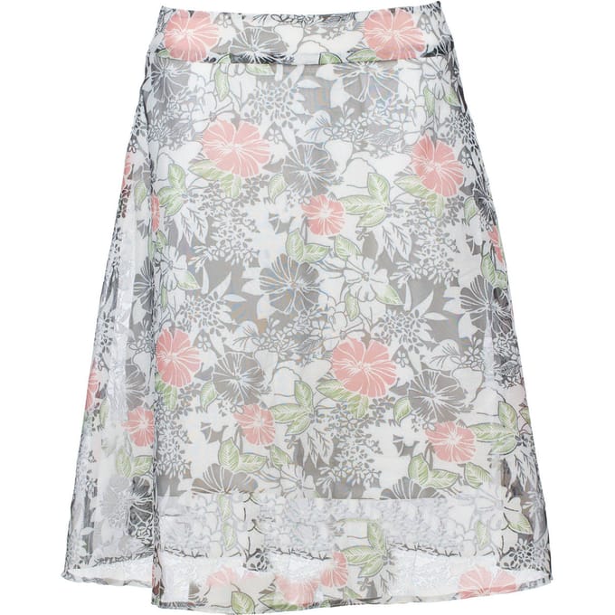 Gebloemde Burn-Out Viscose Blend Knielange Cloche RokLinnen overhemd met knoopsluiting