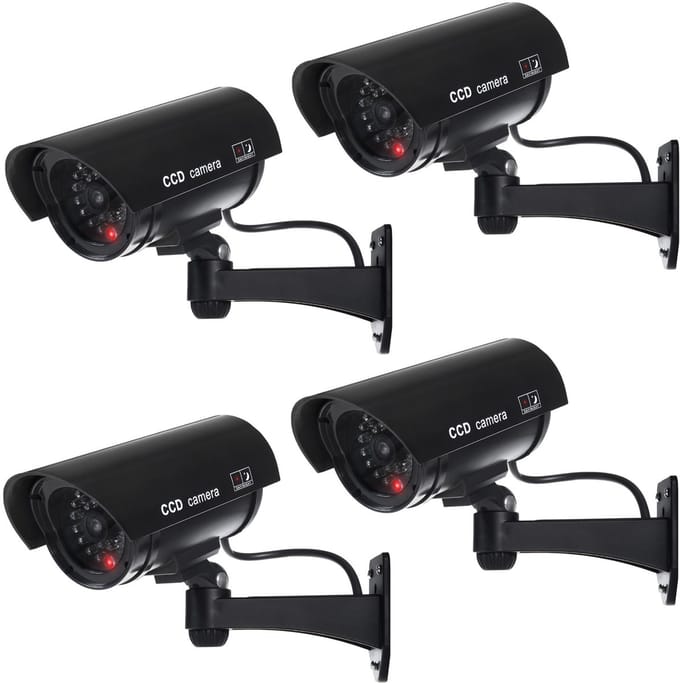 Dummy camera met knipperende LED - 4 stuks - IR1100 B IR voor buiten, zwart