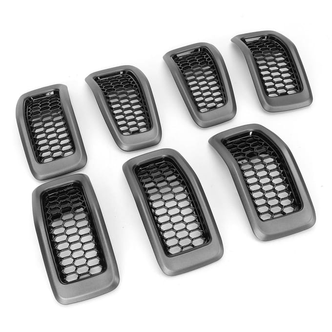 7-delige set Auto Voorbumper Grille Frame Modificatie Vervanging voor Jeep Cherokee 2014?2018 gray