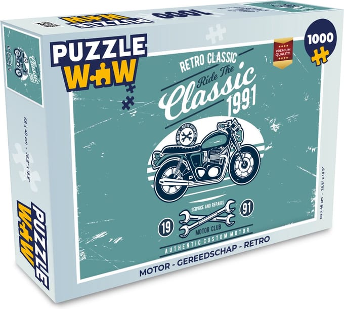 Puzzel Motor - Gereedschap - Retro - Legpuzzel - Puzzel 1000 stukjes volwassenen