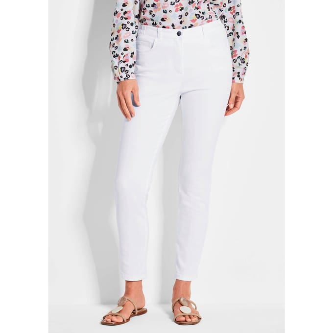 7/8-jeans BELLA met strassteentjes - wit - Gr. 54 van Goldner Fashion