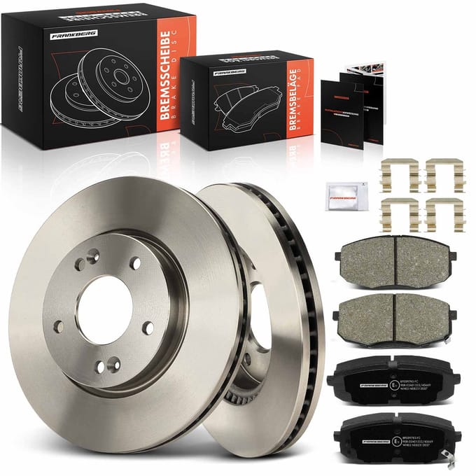 Frankberg 2x remschijven 4x remblokken vooras voor Hyundai