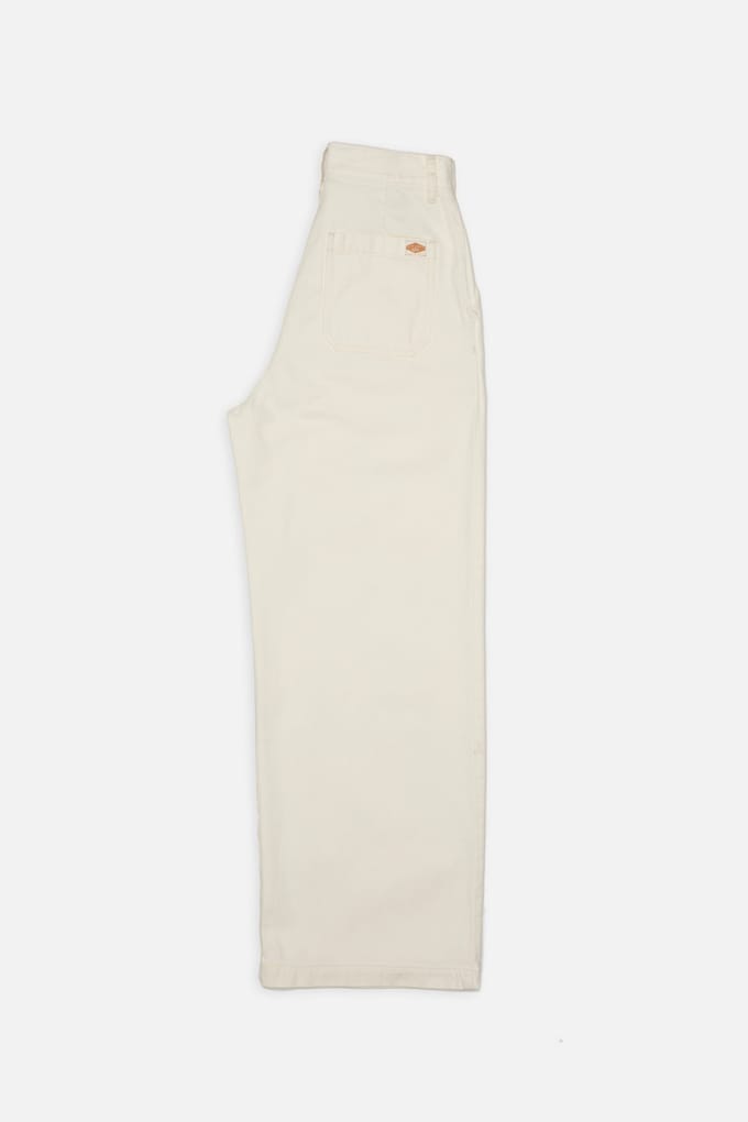 Nudie Jeans Gullan Workwear Pants White Größe: W29 | Ausgestellte Hosen Outlet | Damen | Weiß