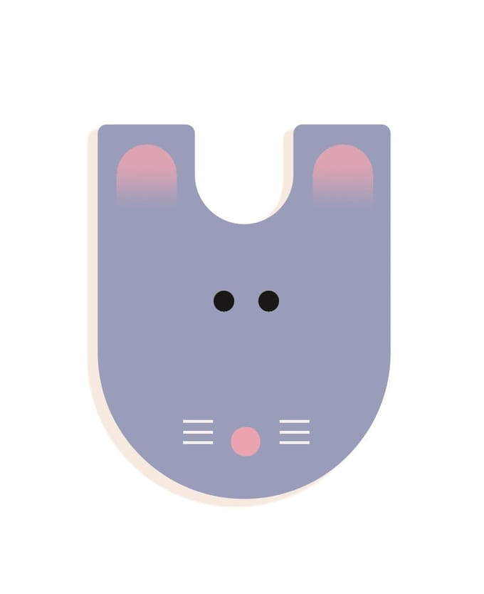 DJECO houten letter designed animal U