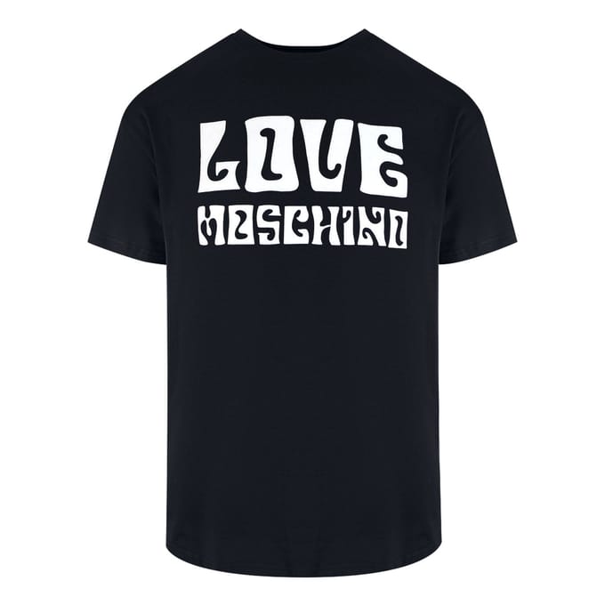Love Moschino Groovy Logo Zwart T-shirt