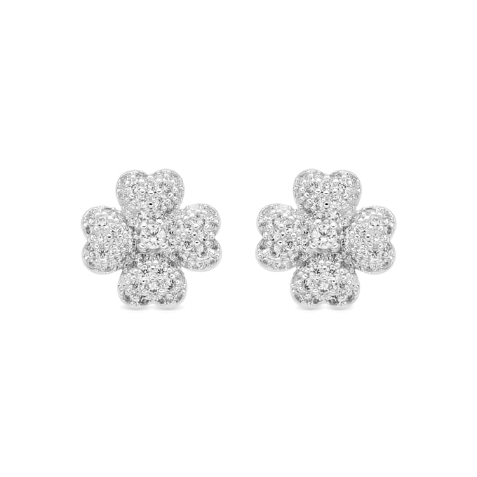Boucles d'oreilles Luxenter avec Zirconia brillant finition argentée - Noxi gray