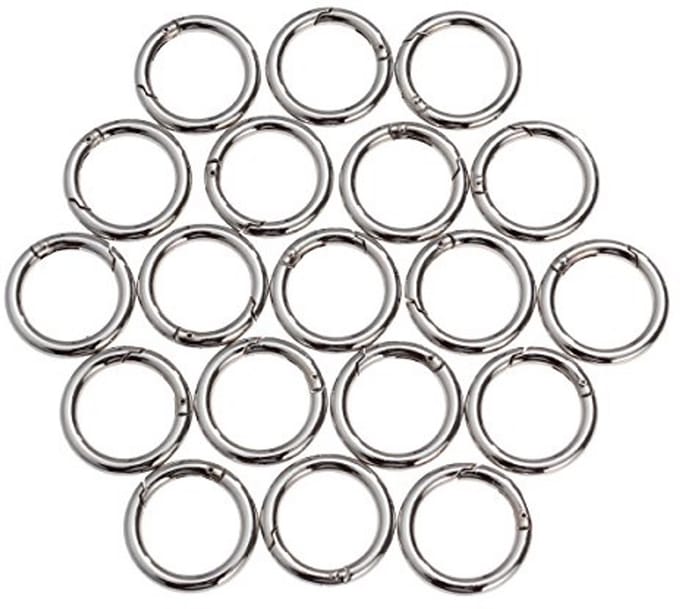 Karabijnhaak Sleutelhangers - Ronde Springringen - Sieraden Maken - Roestbestendige Zinklegering - 20 Stuks - Zilver
