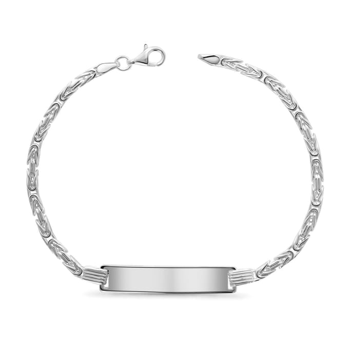 Juwelier Emo - Graveerarmband Koningschakel plaat 7 mm - 21 cm - Zilver 925