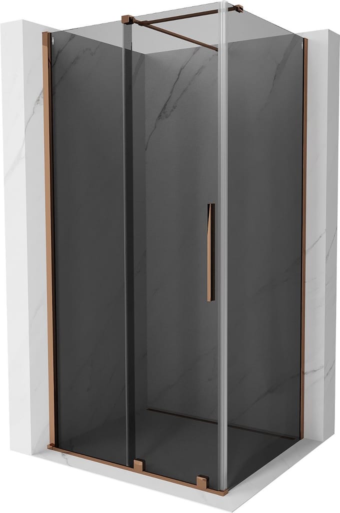 Mexen Velar douchecabine schuif 110 x 100 , grafiet, roze goud - 871-110-100-41-60