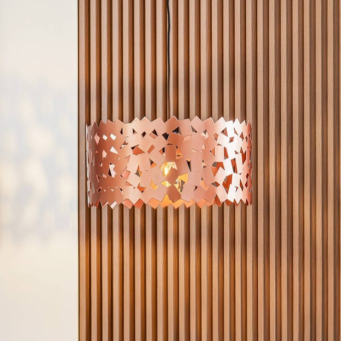 Lucande - hanglamp - 1licht - IJzer - H: 22.5 cm - E27 - koper