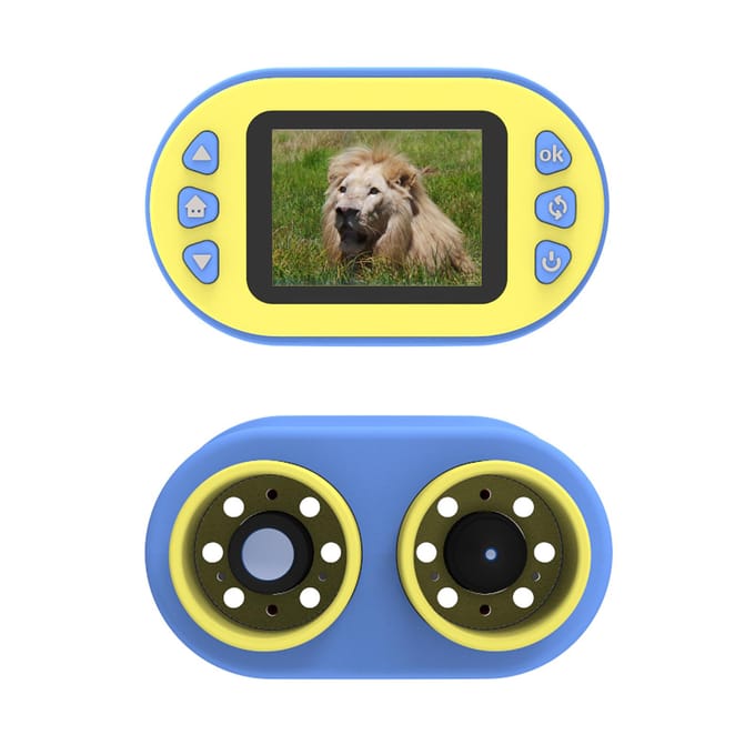 Microscope et télescope de poche pour enfants, objectif unique avec lumière LED, écran IPS 2   , 200 fois bleu clair