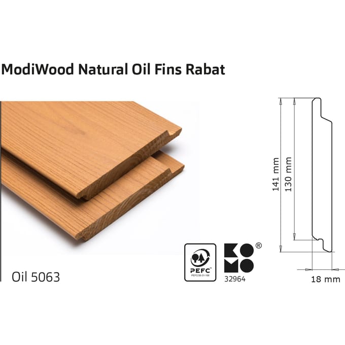 Rabatdelen thermisch gemodificeerd Modiwood 420cm (18x141mm)