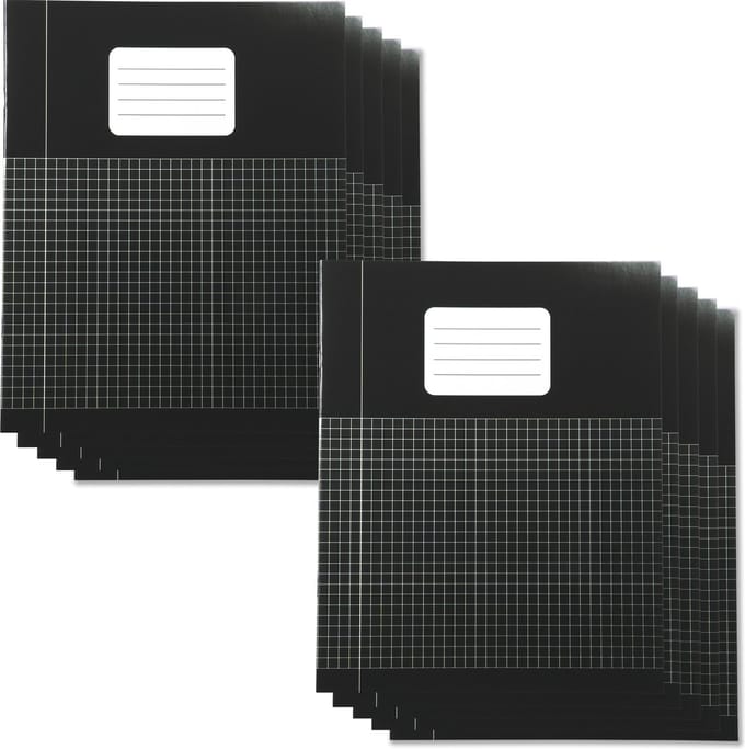 Schriften A5 formaat Ruit 5 mm - Zwart - 10 pak - Schoolschrift geruit - DULA