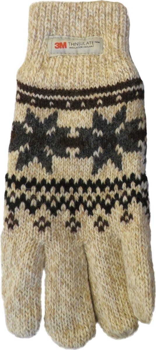 Handschoenen dames winter met Thinsulate voering (deels met wol) beige