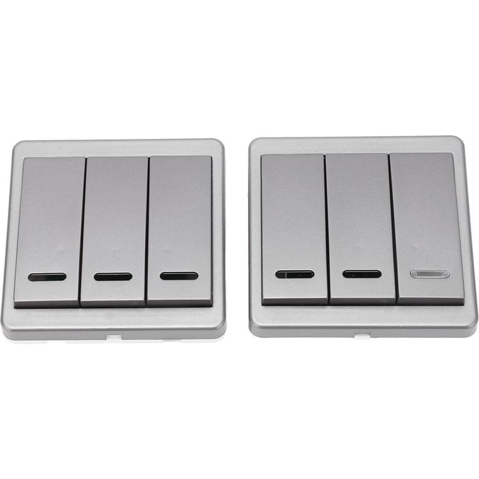 Interrupteur de commande à distance 3 gangs, interrupteur de commande intelligent sans fil pour chambre à coucher, 170-240 V gray