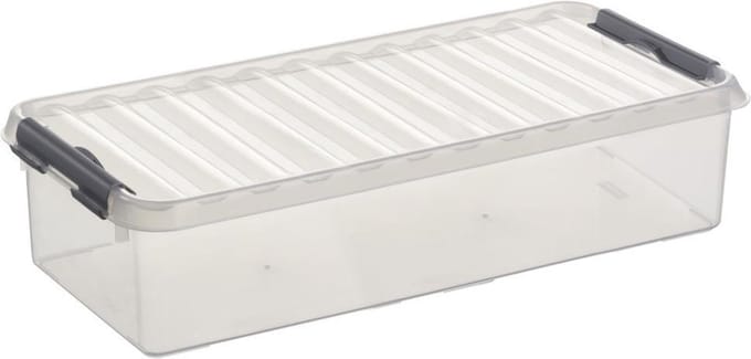 Sunware - Q-line opbergbox 6,5L transparant metaal - 48,5 x 19 x 10,5 cm