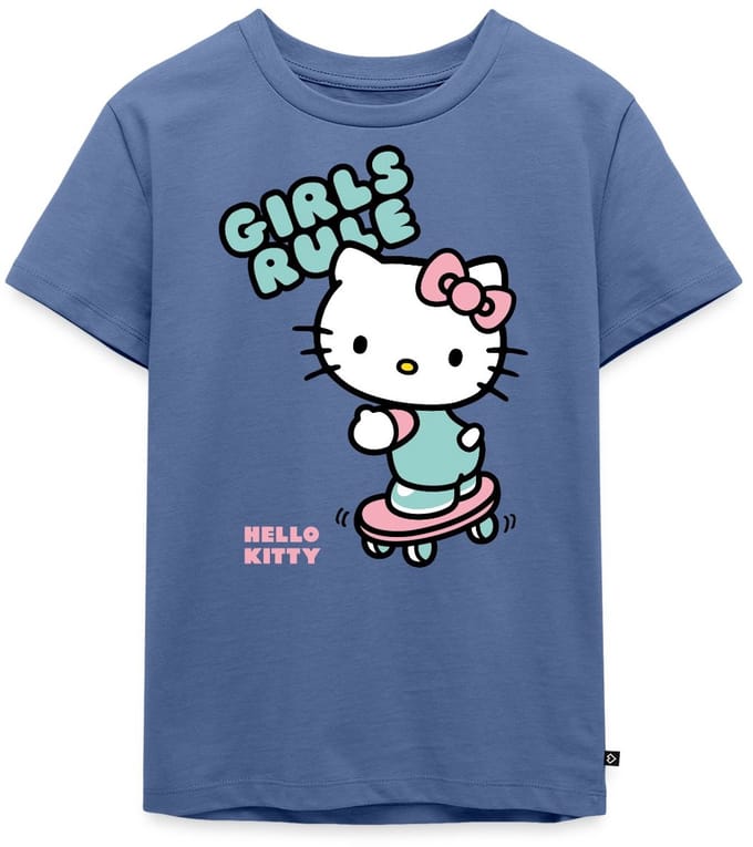 Hello Kitty Op Een Skateboard Met Girls Rules Premium T Shirt Kinderen
