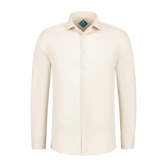 District Indigo Overhemd Pique Performance Beige   37