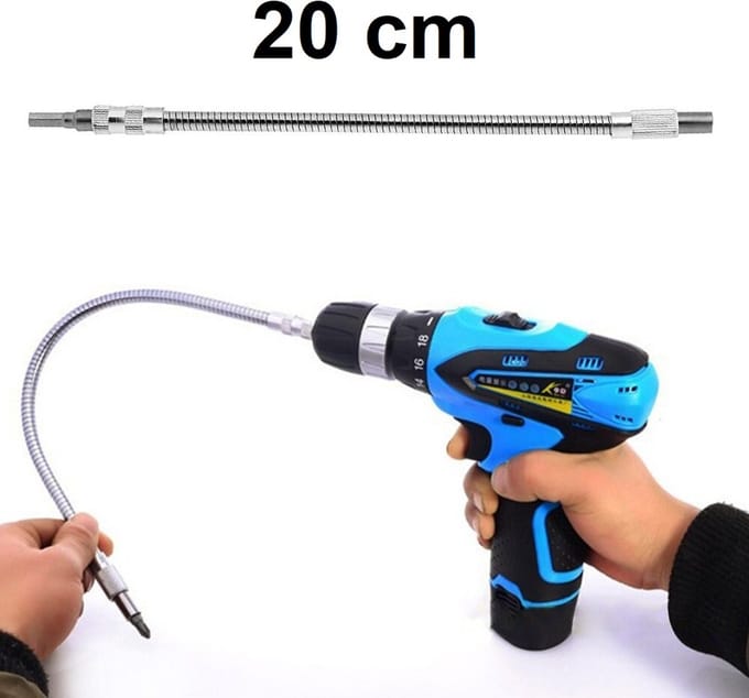 20 cm Flexibele Schroevendraaier Extension Boor – Metaal – Gereedschap Bithouder