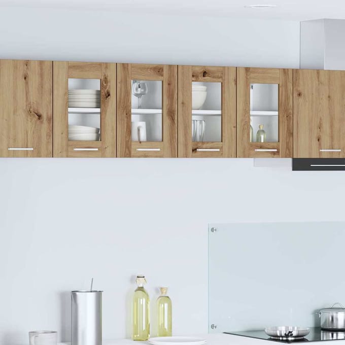 vidaXL Hangkast Riga 2 pcs Artisan Eiken 60 x 31 x 40 cm Bewerkt hout
