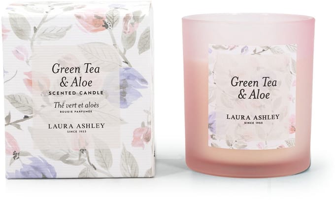 Laura Ashley geurkaarsen - groene thee en aloë - geparfumeerd
