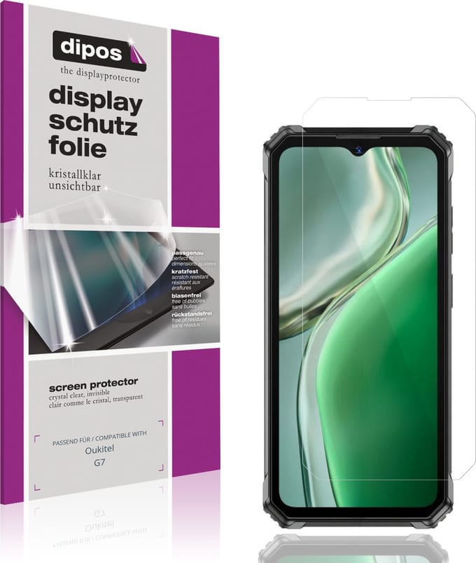 dipos – 4x Beschermfolie geschikt voor Oukitel G7 | Krasbestendige & heldere Screenprotector Ultra-Thin