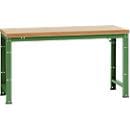 Manuflex werkbank Profi standaard, Tafelblad multiplex B 1750 x D 700, resedagroen