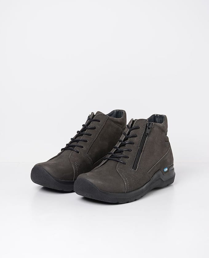 Wolky Hoge veterschoenen Why asfalt nubuck