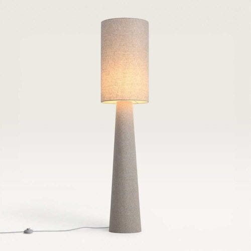 LUSENZ Marone - Staande lamp Linnen 130 cm - Scandinavisch Design - Woonkamer lamp - Beige - E27 fitting - Met voetschakelaar