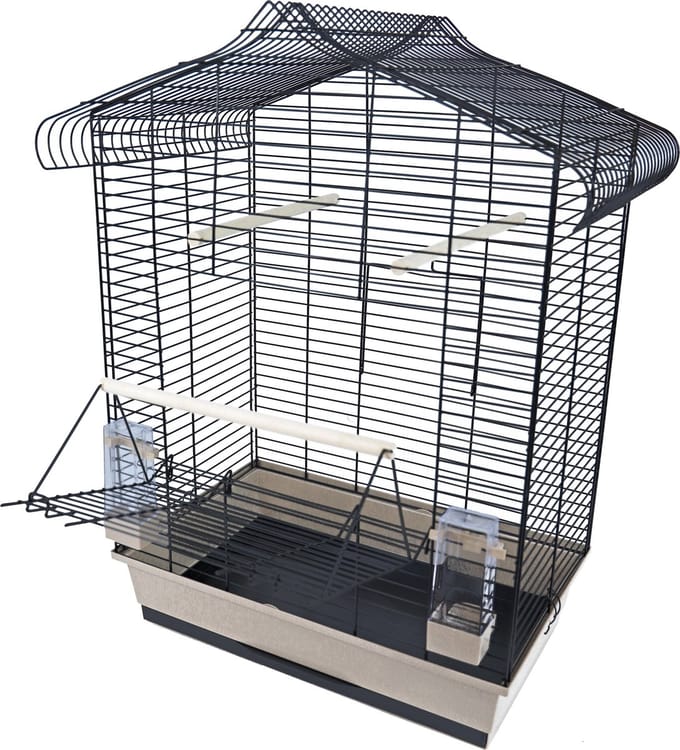 Interzoo Vogelkooi Vega Zwart/Beige - 61,5 x 41,5 x 79 cm