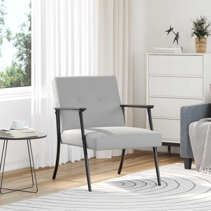 vidaXL - Fauteuil - Wolkgrijs - Stof