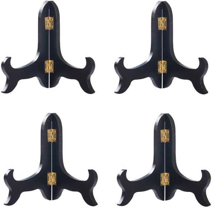 Mmgoqqt 4 Stuks - Bordenstandaard Display Standaard - Zwart -Klassiek Multifunctioneel