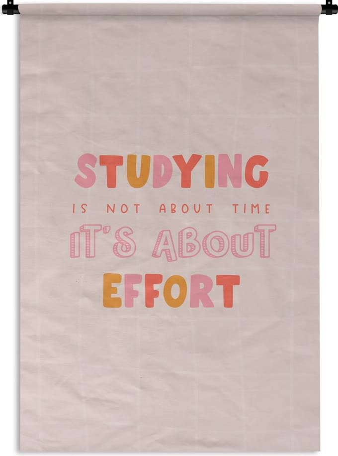 Wandkleed - Wanddoek - Studeren - Tijd - Student - Studeren - Onderwijs - 60x90 cm - Wandtapijt