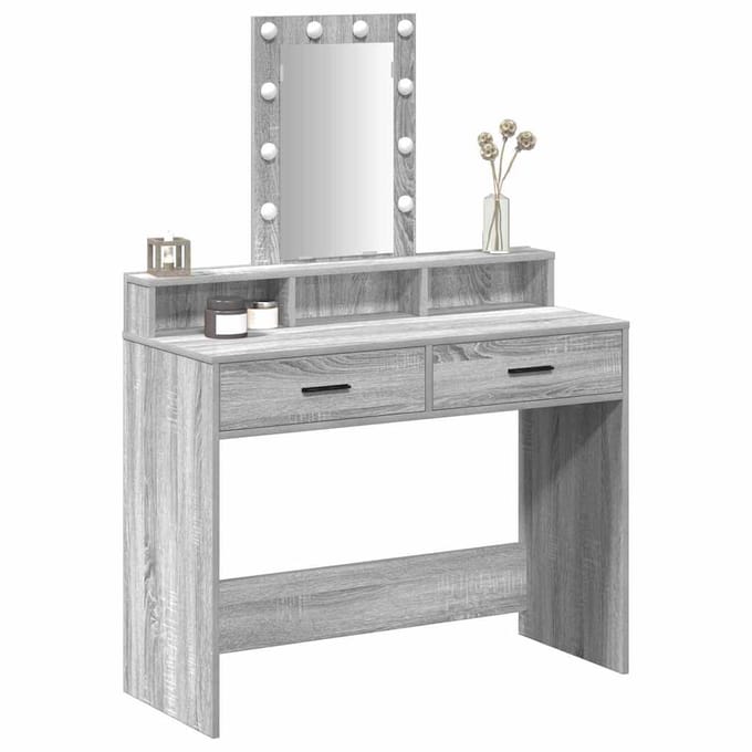 vidaXL - Kaptafel - Grijs - 100 - x - 41 - x - 140 - cm - Bewerkt - hout