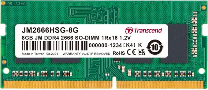 Transcend JetRAM - DDR4 - 8 GB - SO DIMM 260-PIN - 2666 MHz / PC4-21300 - CL19 - 1.2 V - niet-gebufferd - niet-ECC