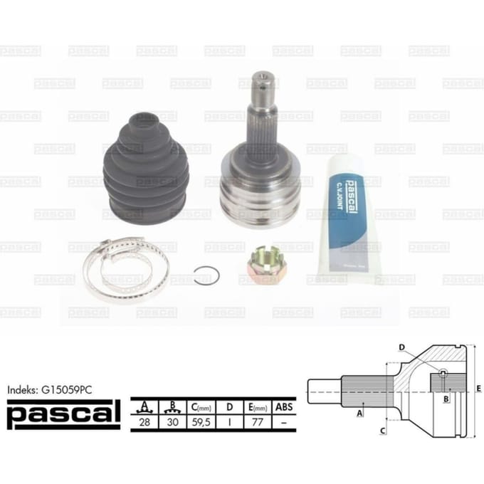 Homokineet reparatie set, aandrijfas PASCAL G15059PC