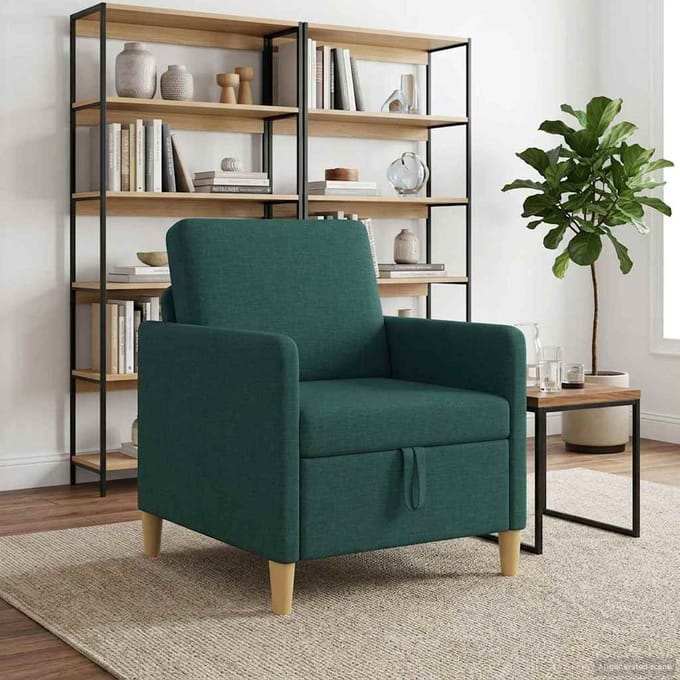 vidaXL - Sofa - met - Opbergruimte - Donkergroen - 72 - x - 78 - x - 87 - cm - Polyester