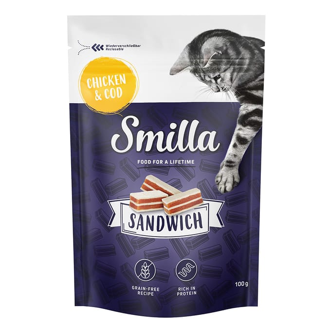Smilla Sandwich Snack Kip & Kabeljauw - Voordeelpakket: 3 x 100 g