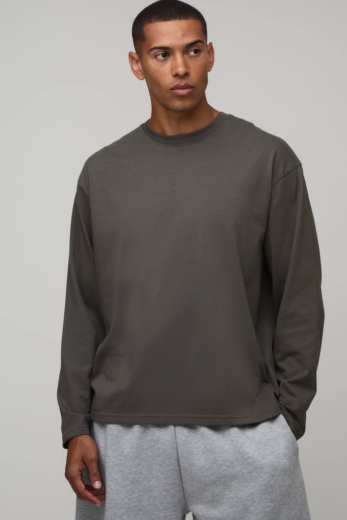 Essentieel Oversized Shirt Met Lange Mouwen | Khaki | Size Large