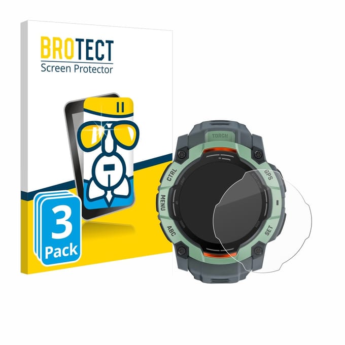 Screenprotector 3 Stuks voor Garmin Instinct 3 AMOLED (50 mm) Beschermglas transparant