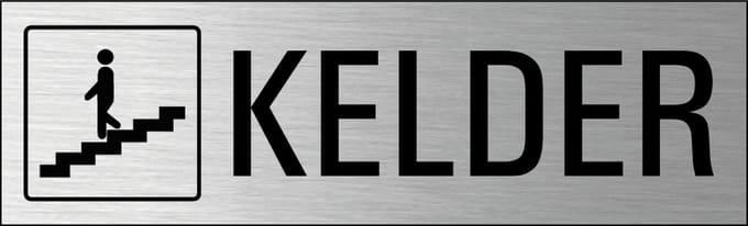 Kelder deurbordje met zelfklevende strip