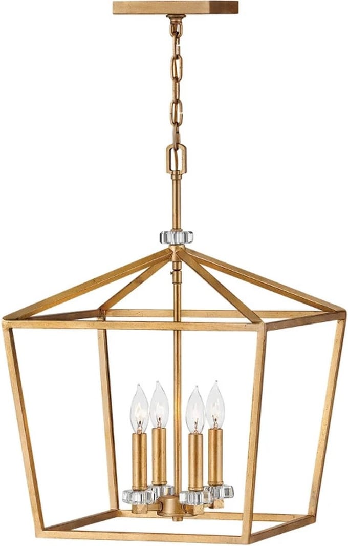Hinkley LED Hanglamp Stinson | 4X E14 Max 60W | Dimbaar | Distressed Brass